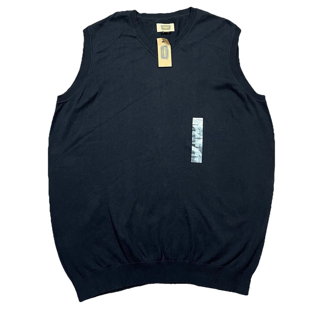 The Foundry Supply Co Sweater Vest Men’s 2XLT Black V Neck NWT